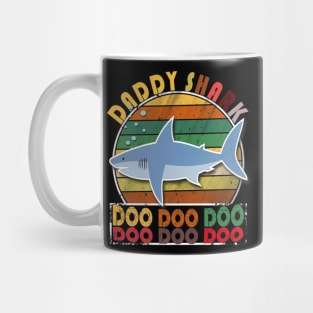Vintage Daddy Shark Fathers Day Mug